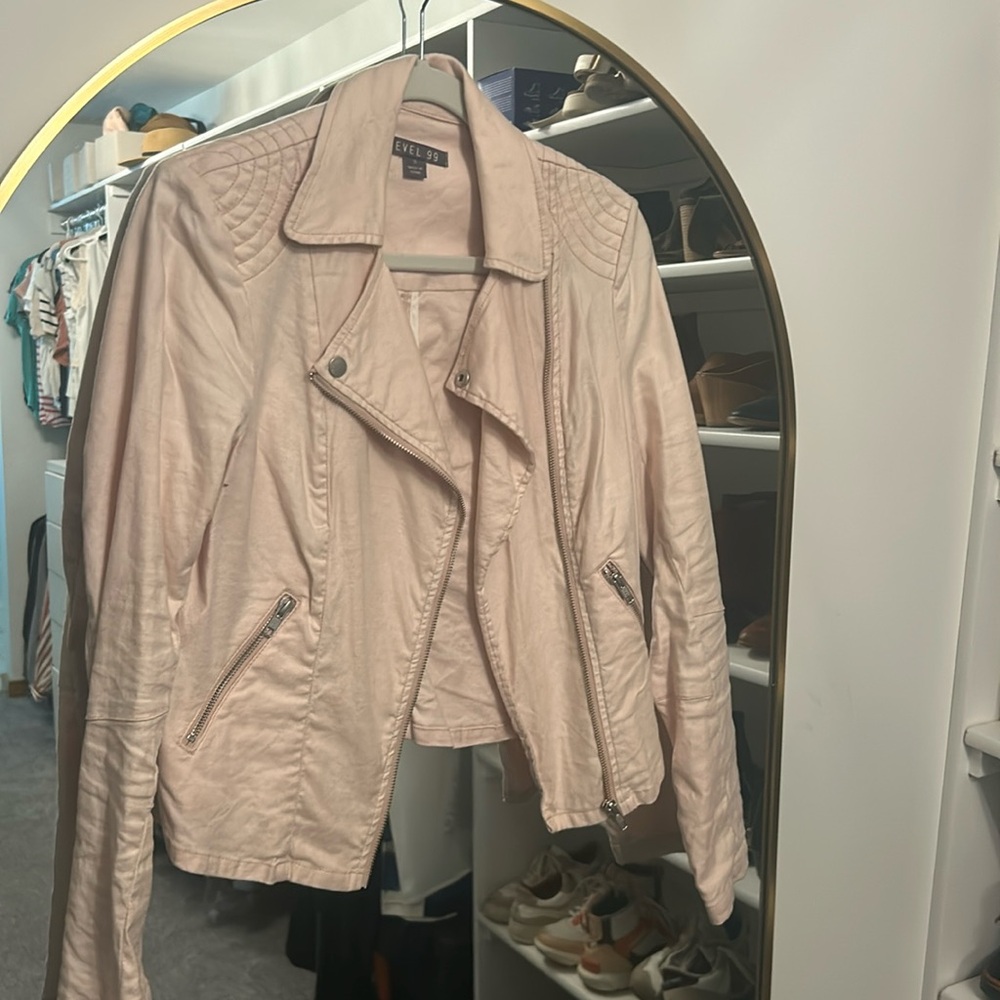 Level 99 spring pink moto jacket